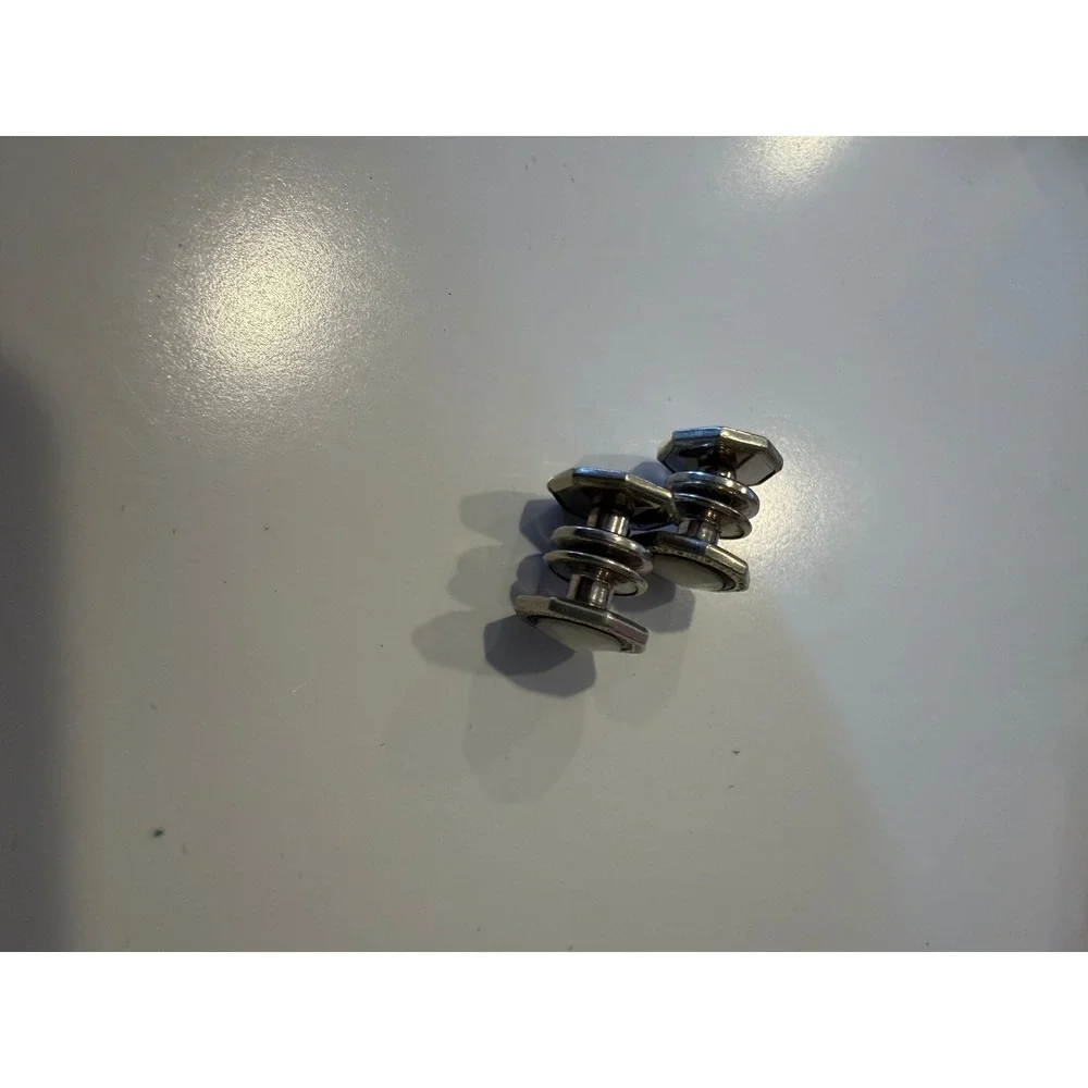 Octagonal Silver Tone Mother of Pearl‎ Inlay Cufflinks Geometric Formal Mens